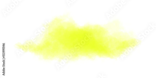 Yellow watercolor cloud on white background, abstract artistic element for design, template, background or banner