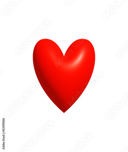 Trendy Red Heart Emoji Icon for Social Media, love sticker for chat, cute messaging element for stories, romantic reaction, sweet couple design, youth expression. Vector Illustration