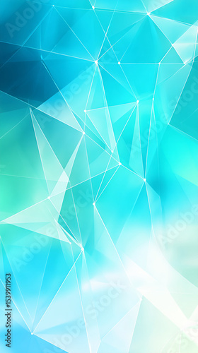 cyan mesh pattern on gradient background, polygonal abstract design, 
