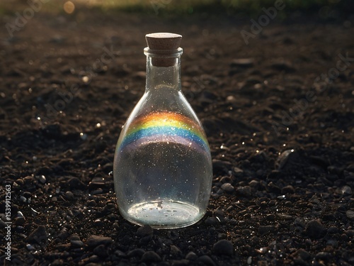 Rainbow in a bottle, capturing light and hope