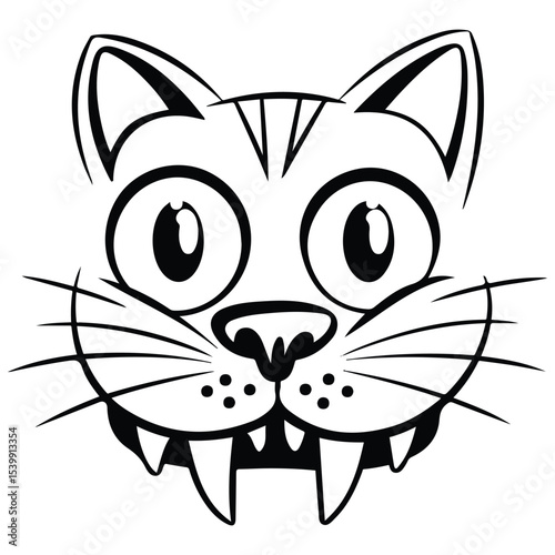 Battle cat with fish tail vector isolated white background