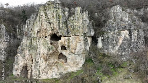 The rock monastery Sandakli Maara near the village of Onogur, northeastern Bulgaria. 