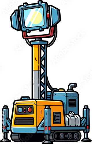 Powerful Mobile Light Tower with Bright Illumination