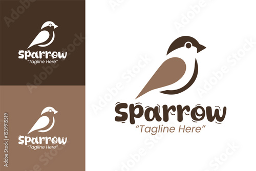 Creative and Simple Sparrow Bird Logo Design for Modern Branding