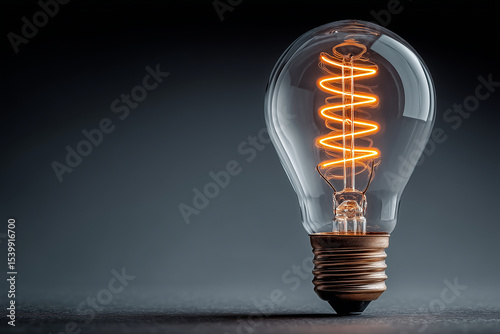 Glowing Lightbulb on Dark Background Representing Innovation, Bright Ideas, and Creative Thinking Concept