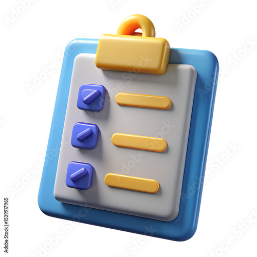 3D Business Milestone Checklist Icon