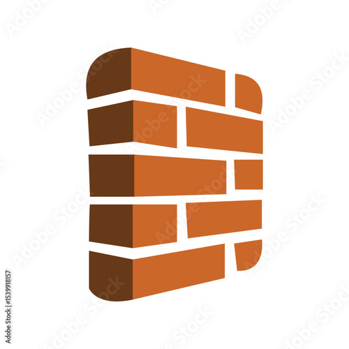 Brick wall construction logo vector illustration
