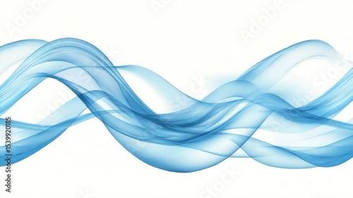 Wallpaper Mural Beautiful flowing blue waves on a white background Torontodigital.ca