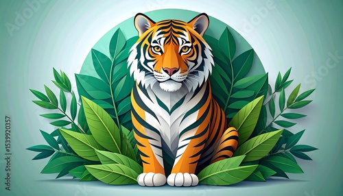 Majestic Tiger Jungle Leaves.