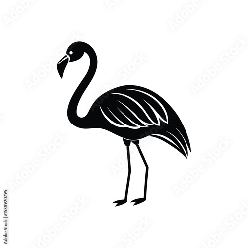  Flat and Minimal pink flamingos vector illustration 
