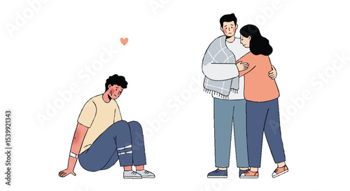 Empathetic Connection Flat Vector for Humanitarian Aid