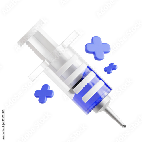 blue and white Injection 3d icon illustration