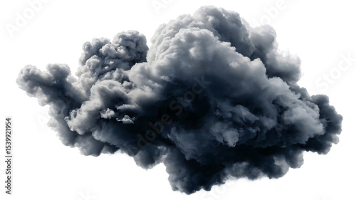 Explosive Cloud Formation: A stunning, billowing mass of dark smoke dramatically unfolds against the sky, evoking a sense of power, chaos, and the raw forces of nature.
