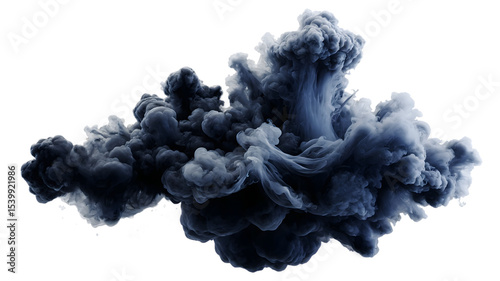 Mysterious Smoky Plume: An artistic plume of dark smoke unfurls against an ethereal backdrop, its swirling shapes and textures hinting at hidden depths and unseen forces.