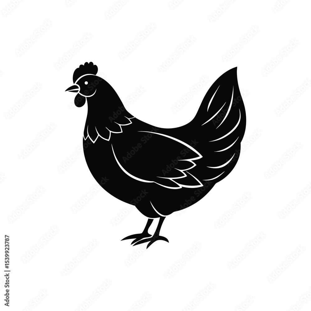 Flat and Minimal Farm Hen logo vector illustration Flat and Minimal Farm Hen logo vector illustration