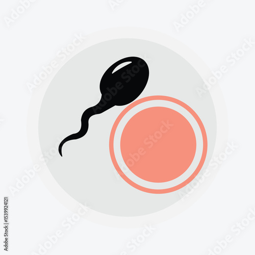 fertilized by sperm icon set .Symbol isolated white background. vector illustration. color editable