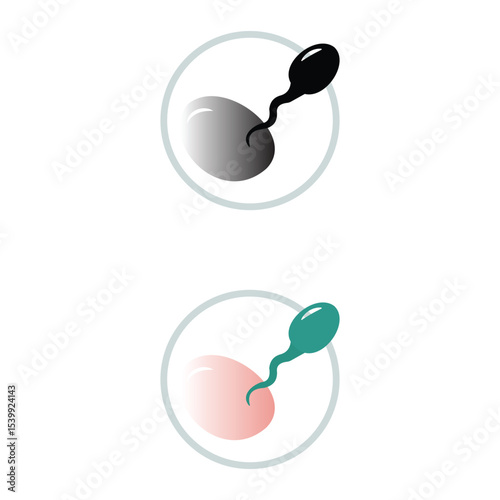 fertilized by sperm icon set .Symbol isolated white background. vector illustration. color editable