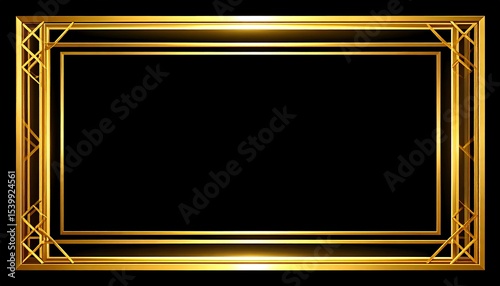 Gold Art Deco Frame Border.