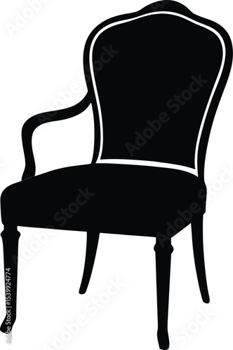 black leather armchair isolated