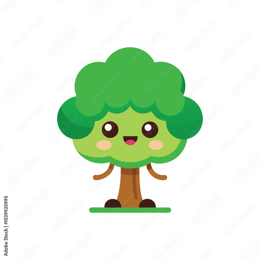Fototapeta premium Flat and Minimal Charming Tree logo vector illustration 
