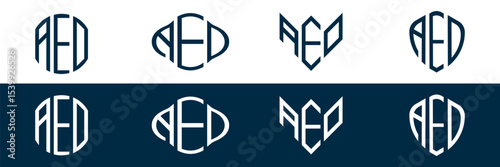 AED letter logo set design