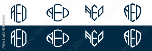 AEO letter logo set design