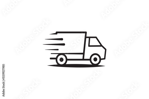 A cartoon delivery truck with a trailer, representing efficient cargo transportation service