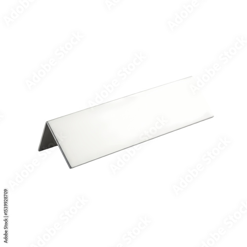 White Rectangular Corner Plate Closeup Product Shot isolated on transparent bacckground
