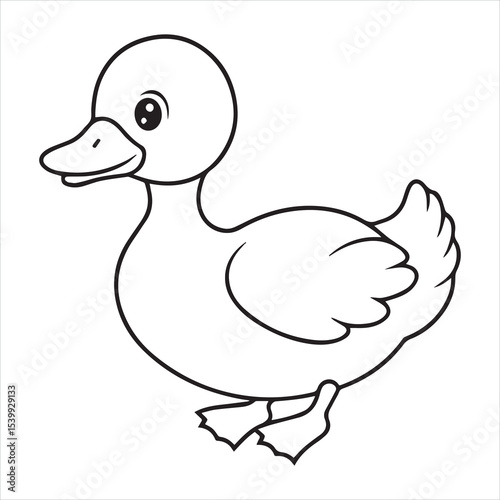 Duck silhouette vector illustration logo sticker