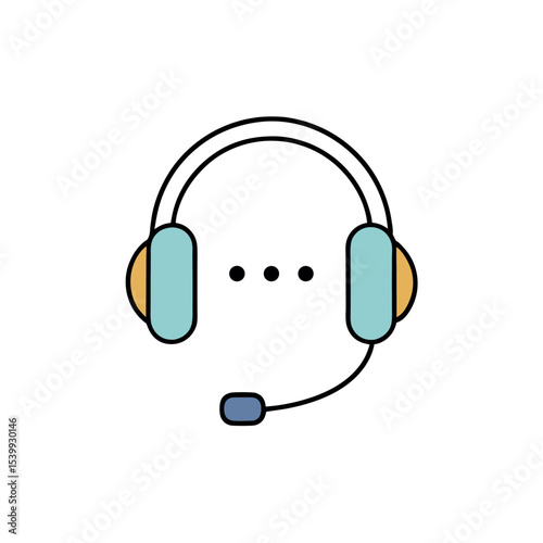 Headset with Speech Bubble Vector Illustration for Customer Support Services