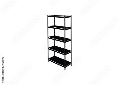 empty-black-metal-shelving-unit.eps