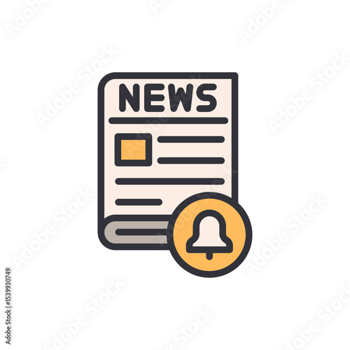 News Notification Icon Depicting Latest Updates And Important Alerts
