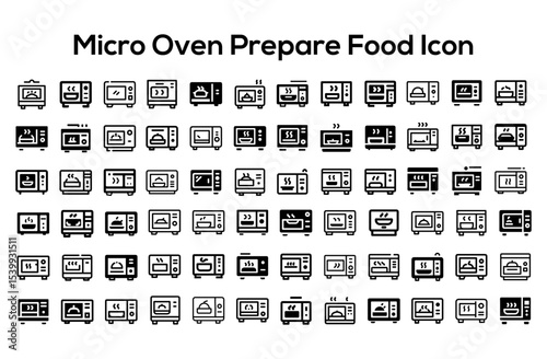 micro oven Prepare Food icon.svg.  sketches, logo illustrations, web symbols, outline style pictograms package isolated on white background. Vector graphics. stock illustration...