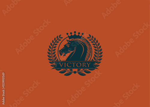 Royal griffin crest logo in dark orange theme