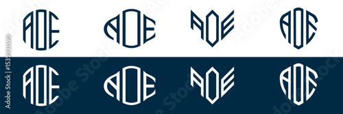 AOE letter logo set design