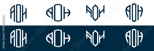 AOH letter logo set design