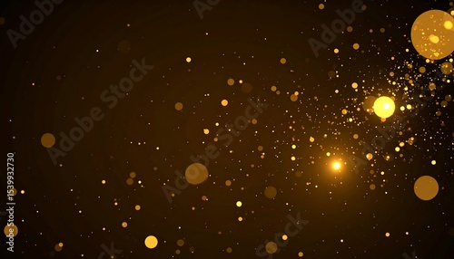 Golden Dust Particles Background.