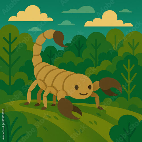 vector illustration of a cartoon forest