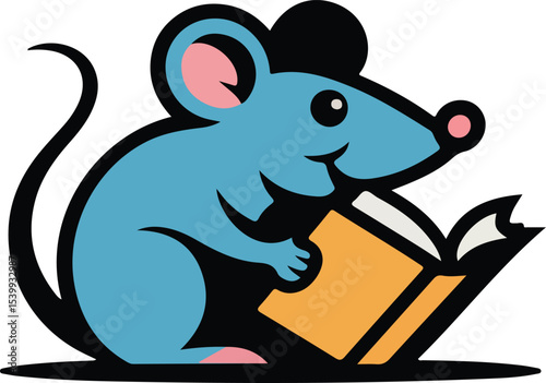 Clever Mouse Reading a book