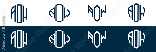 AOW letter logo set design