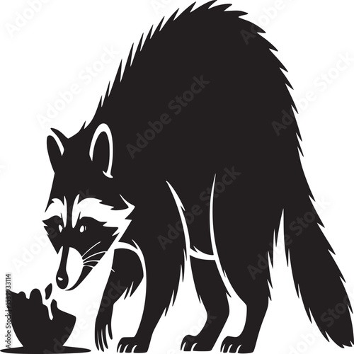 A black silhouette of a bowl filled with salad and a fork sticking out of the salad topping it off