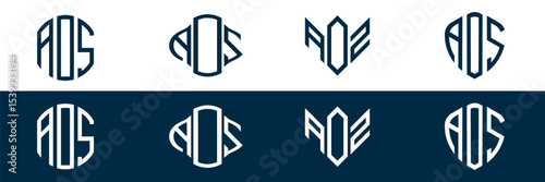 AOZ letter logo set design