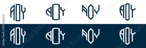AOY letter logo set design