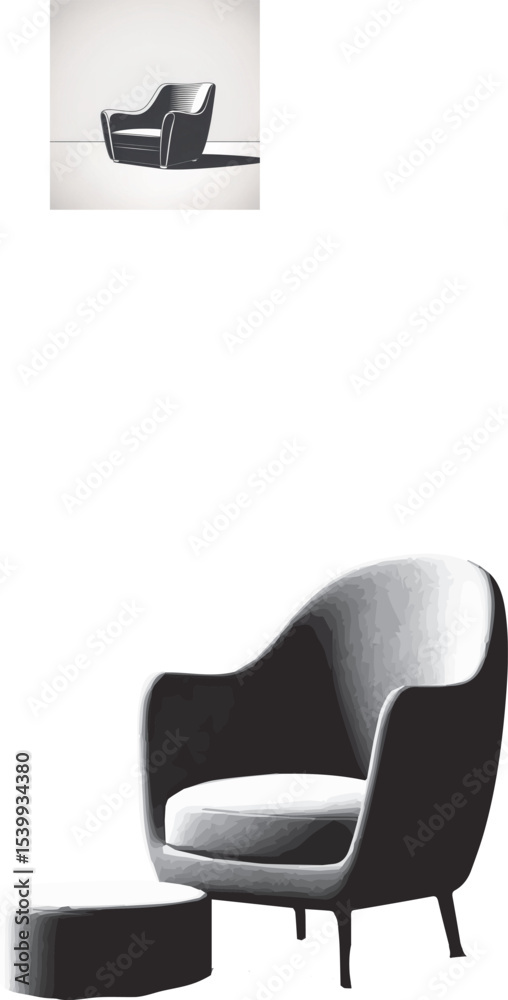 Fototapeta premium Classic Chair- silhouette Vector style Illustration
