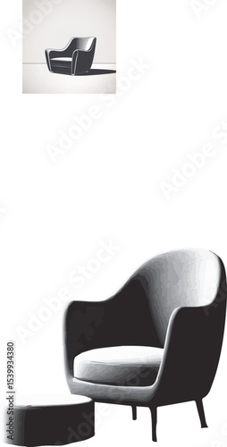 Classic Chair- silhouette Vector style Illustration