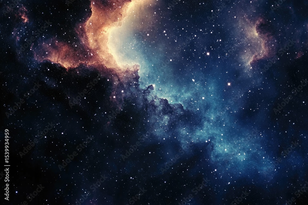 Fototapeta premium Deep space nebula with swirling colors and stars