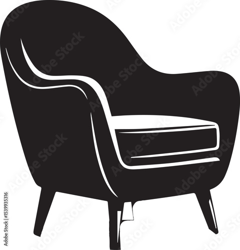 Classic Chair- silhouette Vector style Illustration