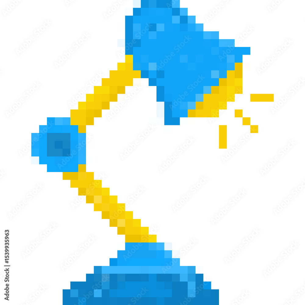 Fototapeta premium desk lamp pixel art illustration