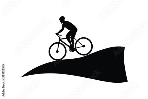 Silhouette art illustration of a bicycle ride.eps