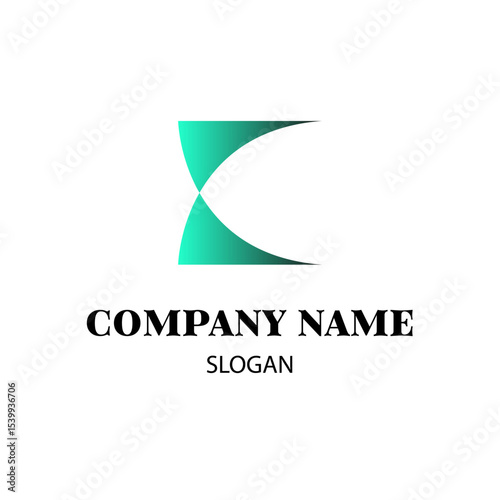 Abstract color logo simple shape. Minimalistic logo. Unique logo shape resembles hourglass